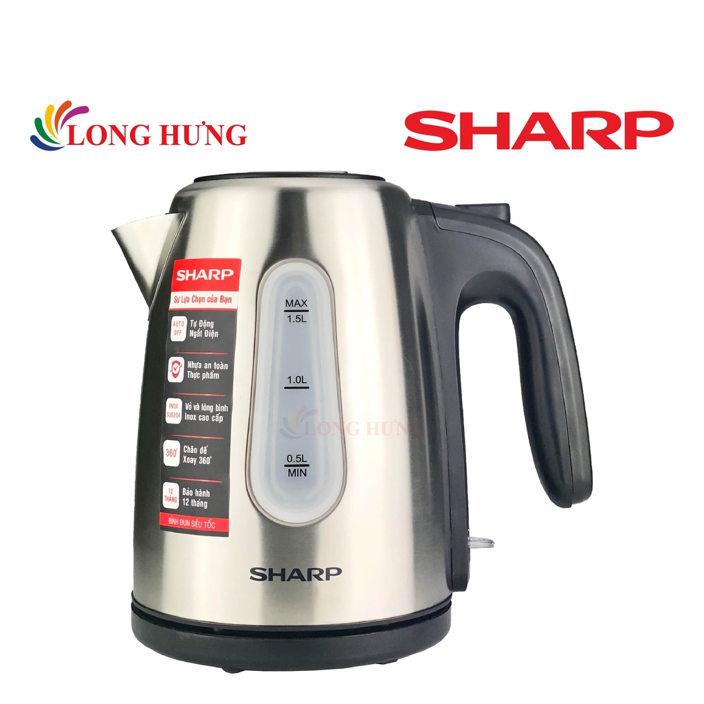 Bình đun siêu tốc Sharp 1.5 lít EKJ-15EVS-ST - Hàng chính hãng