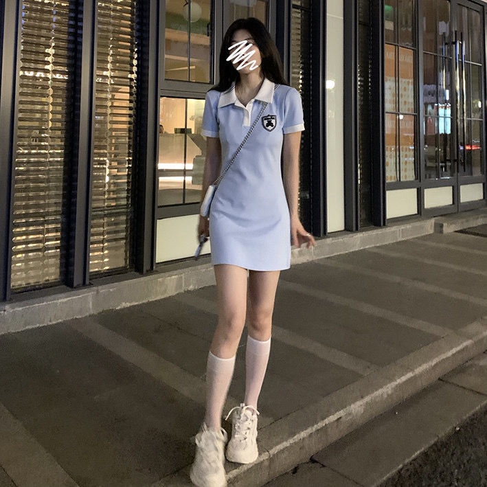Đầm Thun Polo Dáng Chữ A Cổ Cao Thời Trang Mùa Hè 2022 Mới