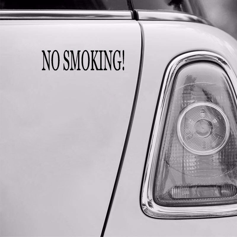 Decal dán trang trí xe hơi hoạ tiết NO SMOKING! bằng chất liệu vinyl kích thước 17.6cm*4.4cm