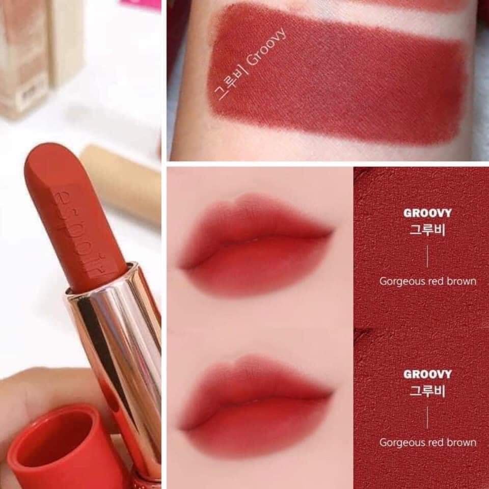 Son Espoir Lipstick No Wear Chiffon Matte BR901 Groovy Màu Đỏ Đất Siêu Tôn Da