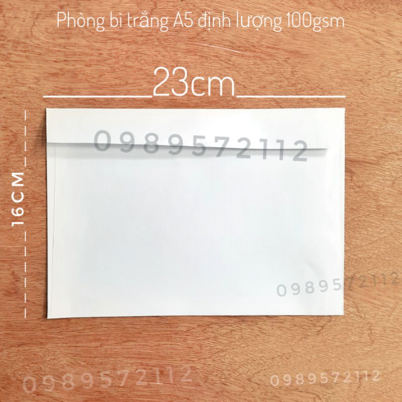 Phong bì trắng A6,A5 định lượng 100gsm