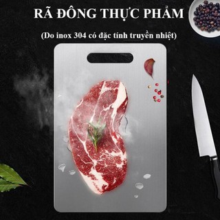 THỚT INOX SUS 304 CAO CẤP ZISE 30x23cm  ,KHÁNG KHUẨN, KHỬ MÙI ,CHỐNG NẤM MỐC,SIÊU BỀN ĐẸP