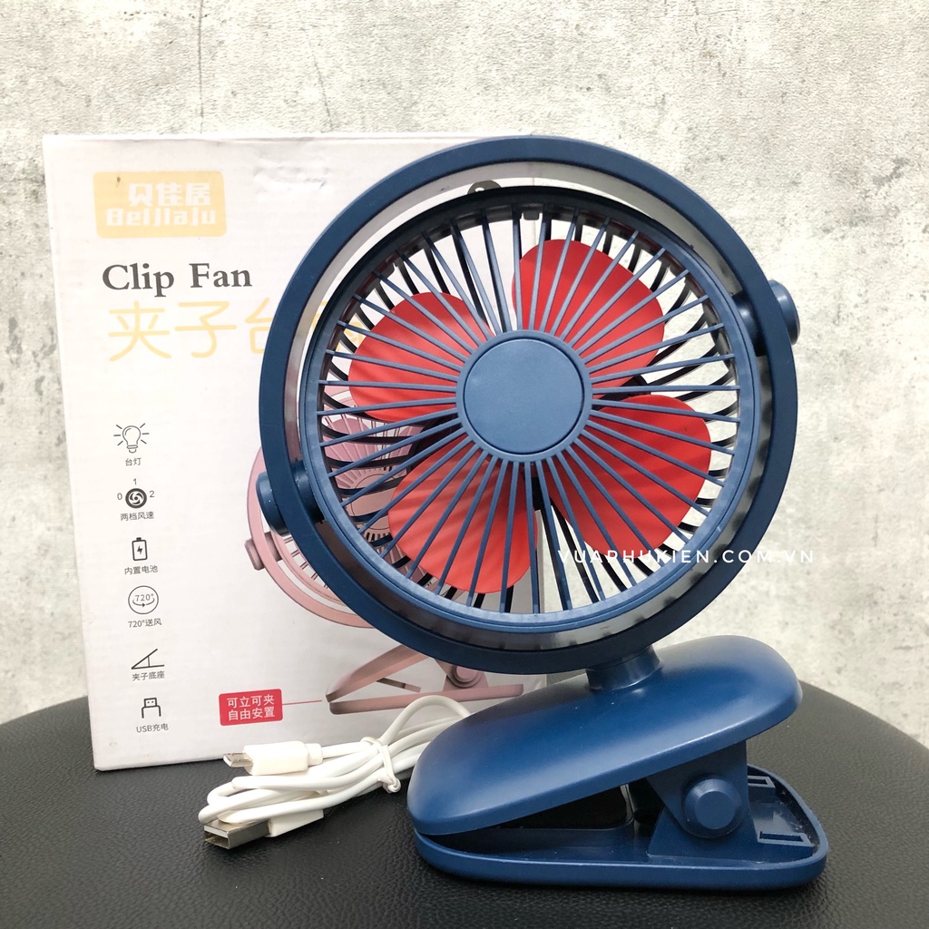 Quạt kẹp bàn Table Clip Fan xoay 720 độ