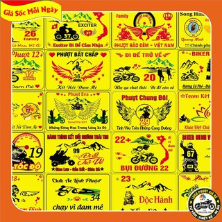 TEM PHƯỢT COMBO 20 LOGO CÁC NHÓM PHƯỢT PHẢN QUANG CHỐNG NƯỚC