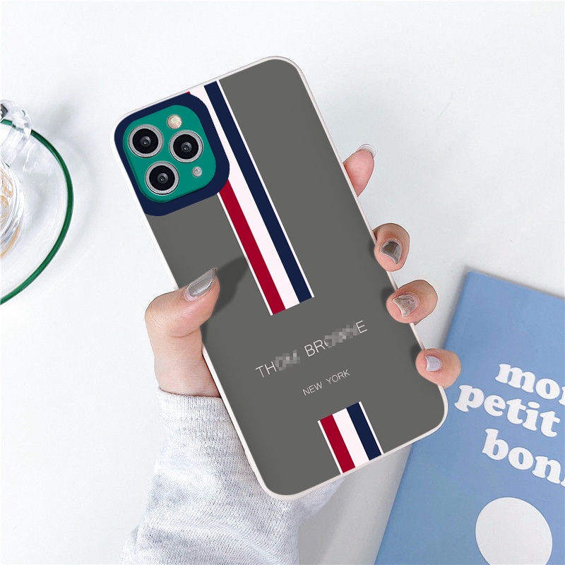 Ốp iphone THÔM Brown ốp cạnh vuông dẻo ip 6splus/7/7plus/8/8plus/x/xr/xs/11/12/pro/max/plus/13promax nn001