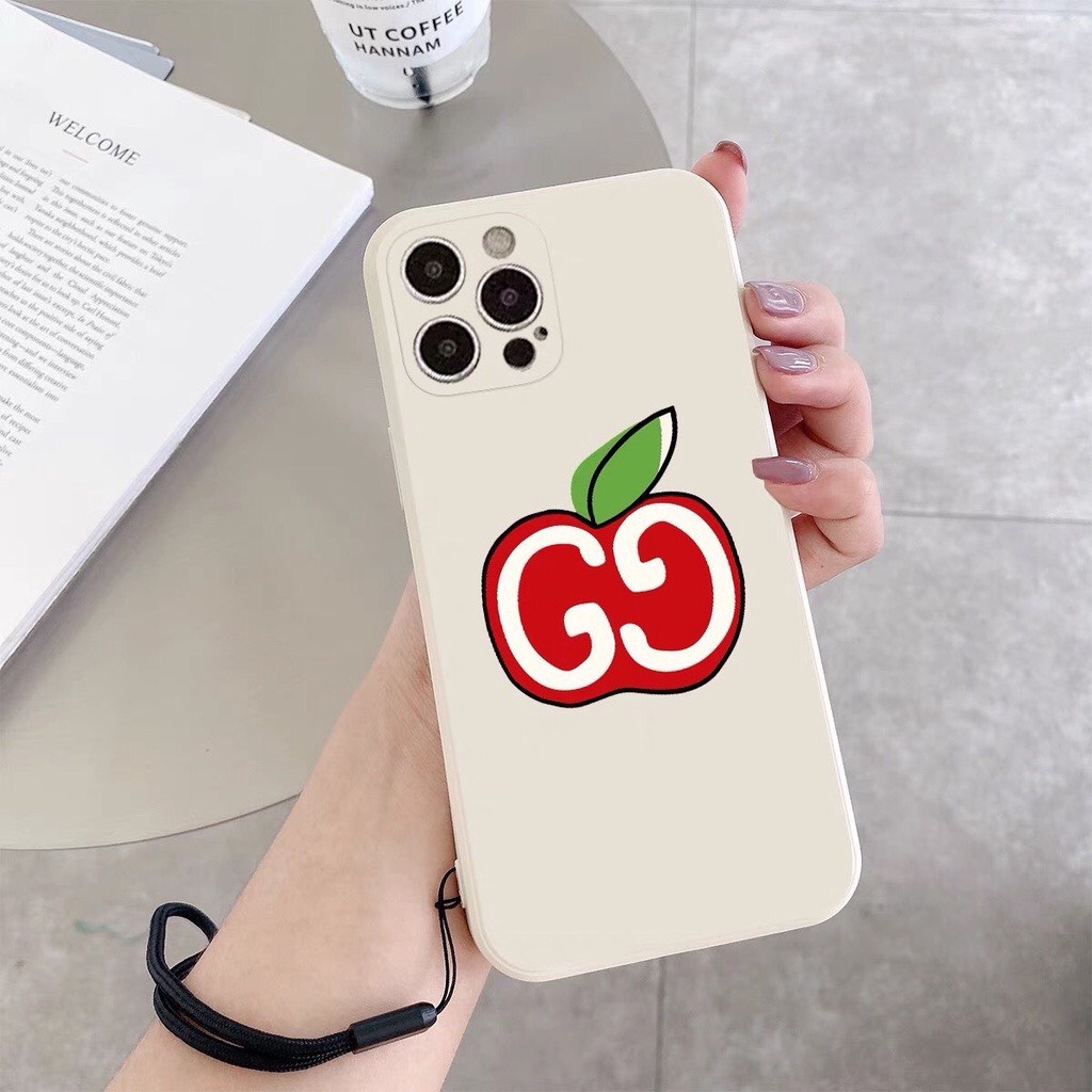 Ốp lưng iphone hình Appl.e G.ucci dẻo cạnh vuông bảo vệ camera 7plus/8plus/x/xs/xsmax/11/12/13/14/pro/promax