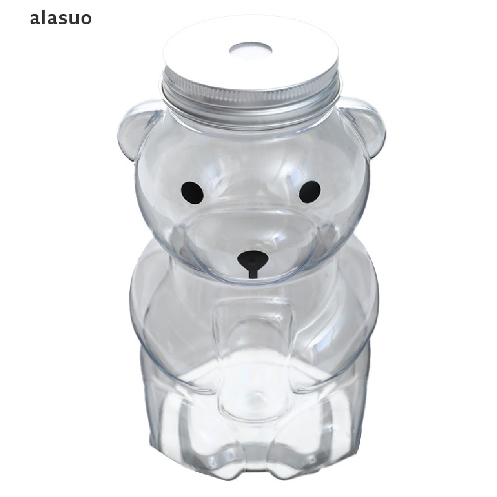 Bình đựng nước bằng nhựa có nắp đậy sức chứa lớn thiết kế gấu hoạt hình đáng yêu dành cho trẻ em