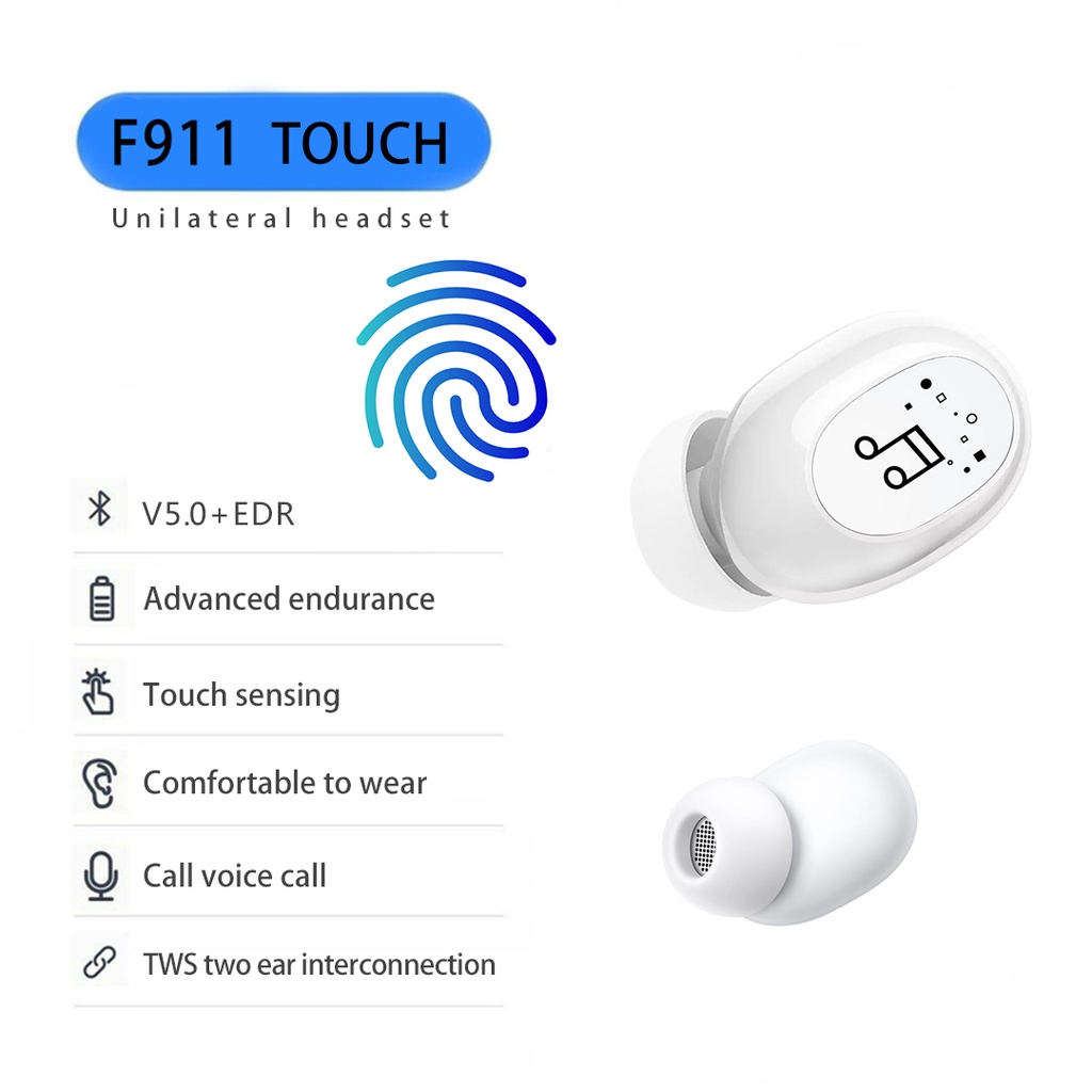 Tai Nghe Nhét Tai Bluetooth 5.0BT F911 Chống Thấm Nước IPX4 Cho Máy Tính/Laptop