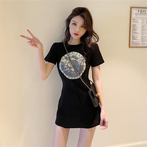 BH Đầm Lửng Tay Ngắn In Họa Tiết Độc Đáo Thời Trang Cho Nữ