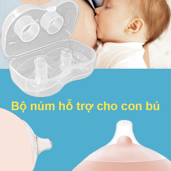 Hộp 2 núm trợ ti silicon Medela các size kèm hộp bảo quản, Núm Trợ Ti Medela