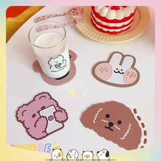 Đế lót cốc, lót ly chất liệu silicone coaster dẻo, dày dặn, chống thấm nước xinh xắn, dễ thương [2.21]