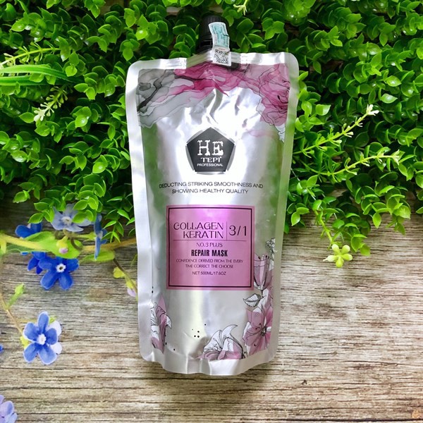 Hấp dầu Hetepi Keratin Collagen 3 in 1 hồi sinh tóc nát 500ml