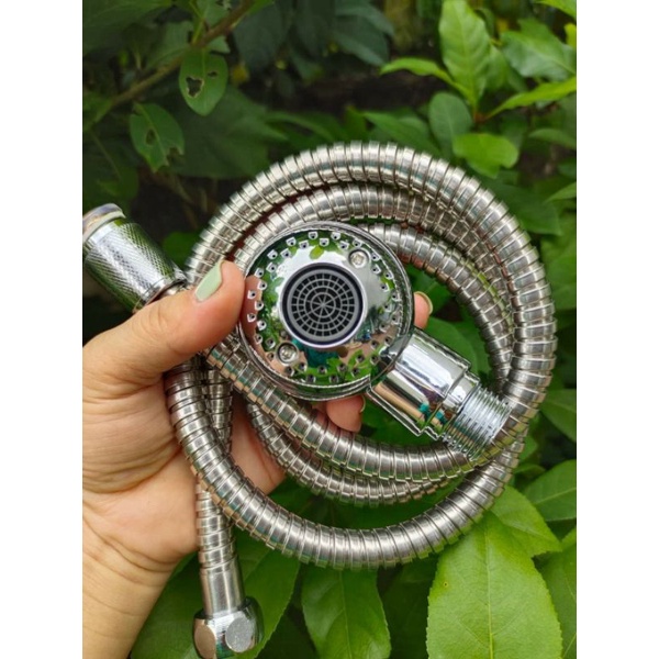 Dây vòi sen+bát sen bật tắt 2 chế độ