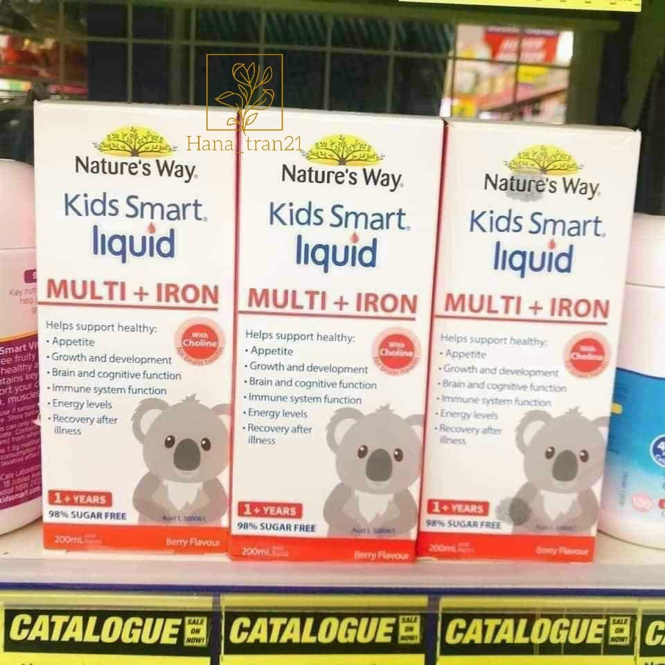 Sắt nước Kids Smart Multi + Iron liquid 200ml của Nature's way