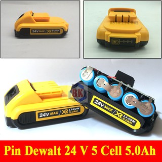 Pin máy khoan dewalt 24v chuẩn 5 cell 5000mah - hàng mới