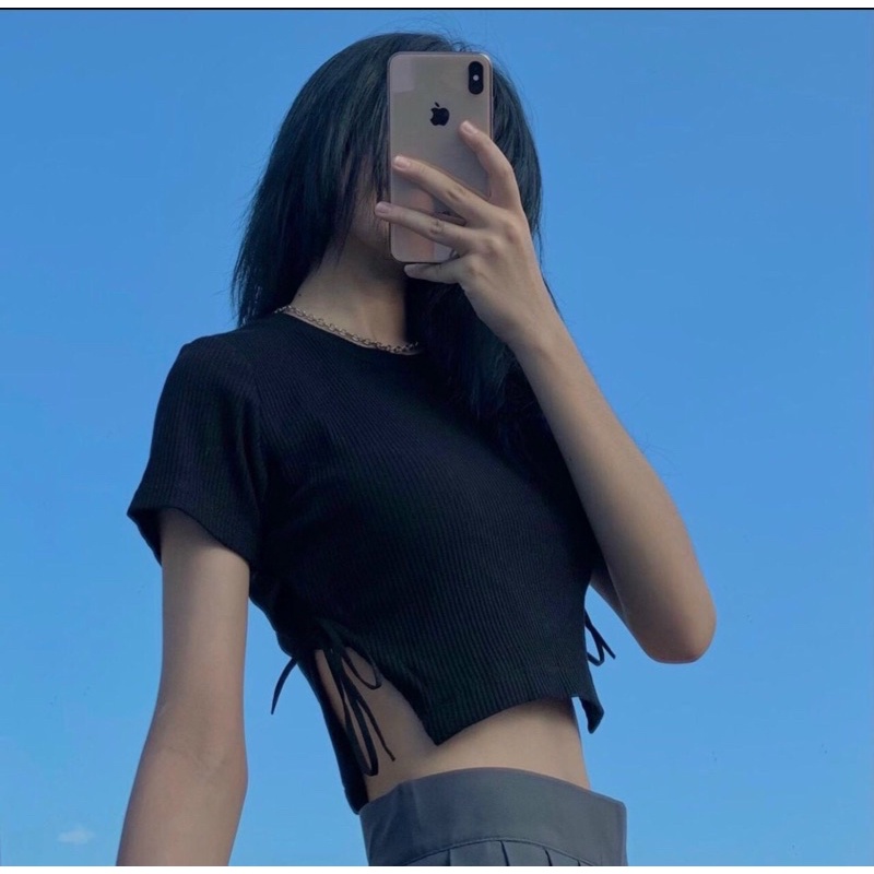 Áo croptop kiểu vạt bầu xinh | BigBuy360 - bigbuy360.vn