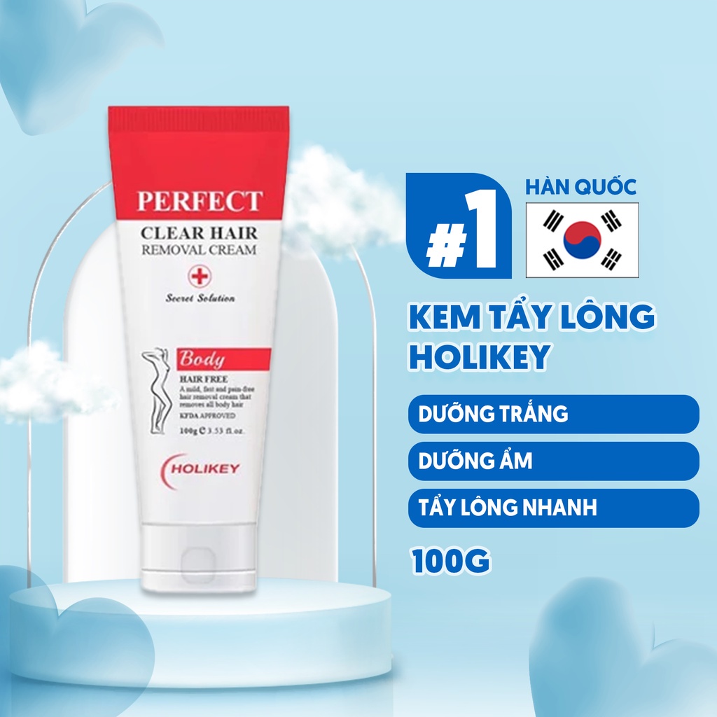 Kem Tẩy Lông  Kem Triệt Lông Dưỡng Trắng Da HOLIKEY PERFECT CLEAR HAIR REMOVAL CREAM  3W103