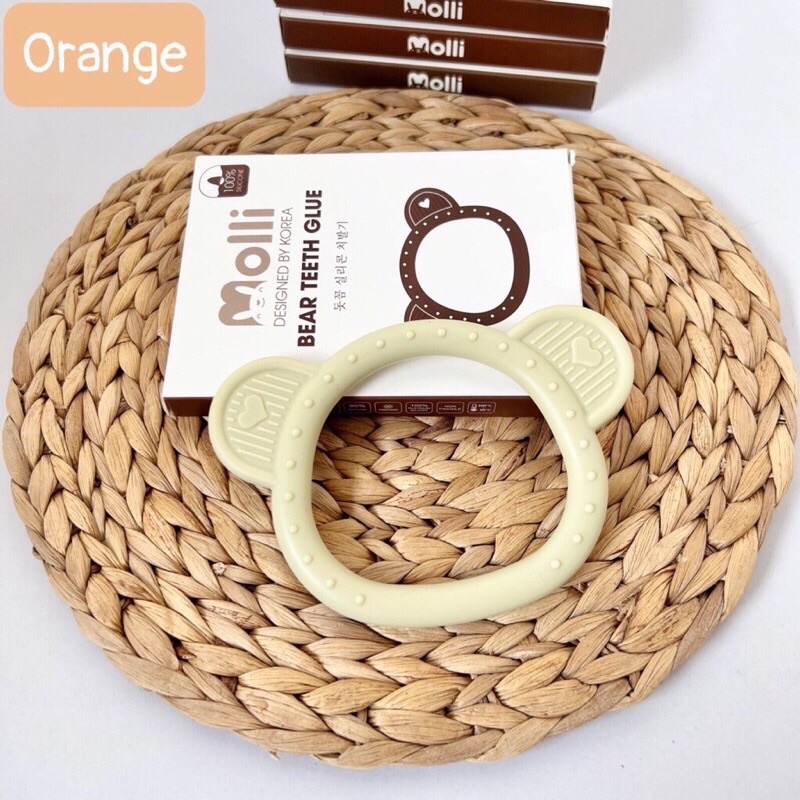 Gặm Nướu Silicone Cho Bé Hình Mặt Gấu Molli Bear Teeth Glue An Toàn Cho Bé