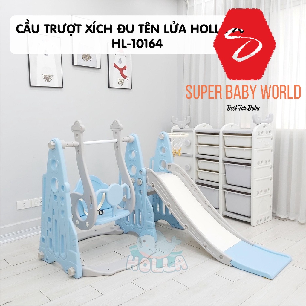 Cầu trượt xích đu tên lửa Holla 2022 HL-10164 mẫu mới