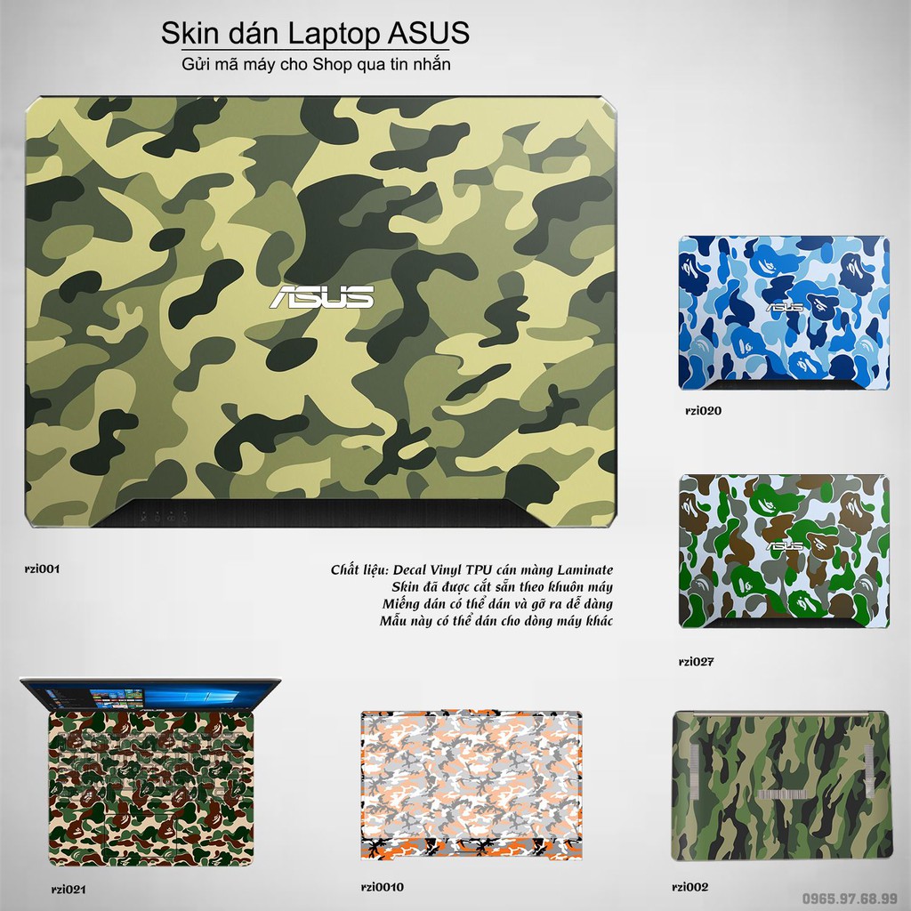 Skin dán Laptop Asus in hình rằn ri (inbox mã máy cho Shop)