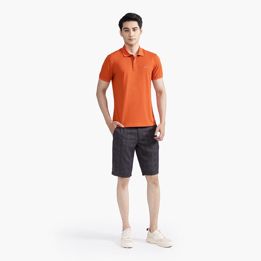 Áo polo nam ARISTINO dáng Regular fit suông nhẹ, màu cam trẻ trung nổi bật, dệt Jacquard thời trang - APS097S2