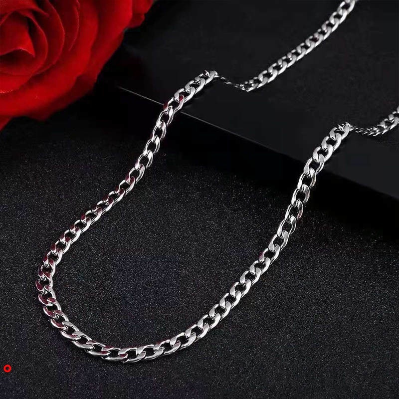 Vòng cổ thép không gỉ mạ bạc 70cm thời trang dành cho nam
