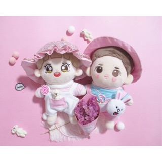 Set yếm, áo + gấu bông cho doll 20cm