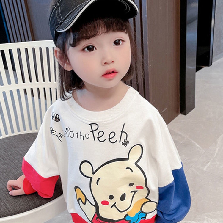 Áo Sweater cổ tròn in họa tiết hoạt hình phong cách Hàn quốc