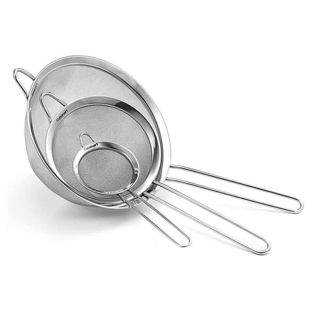 Set 3 rây lọc Cuisinart Pháp chất liệu thép không gỉ, rây mịn