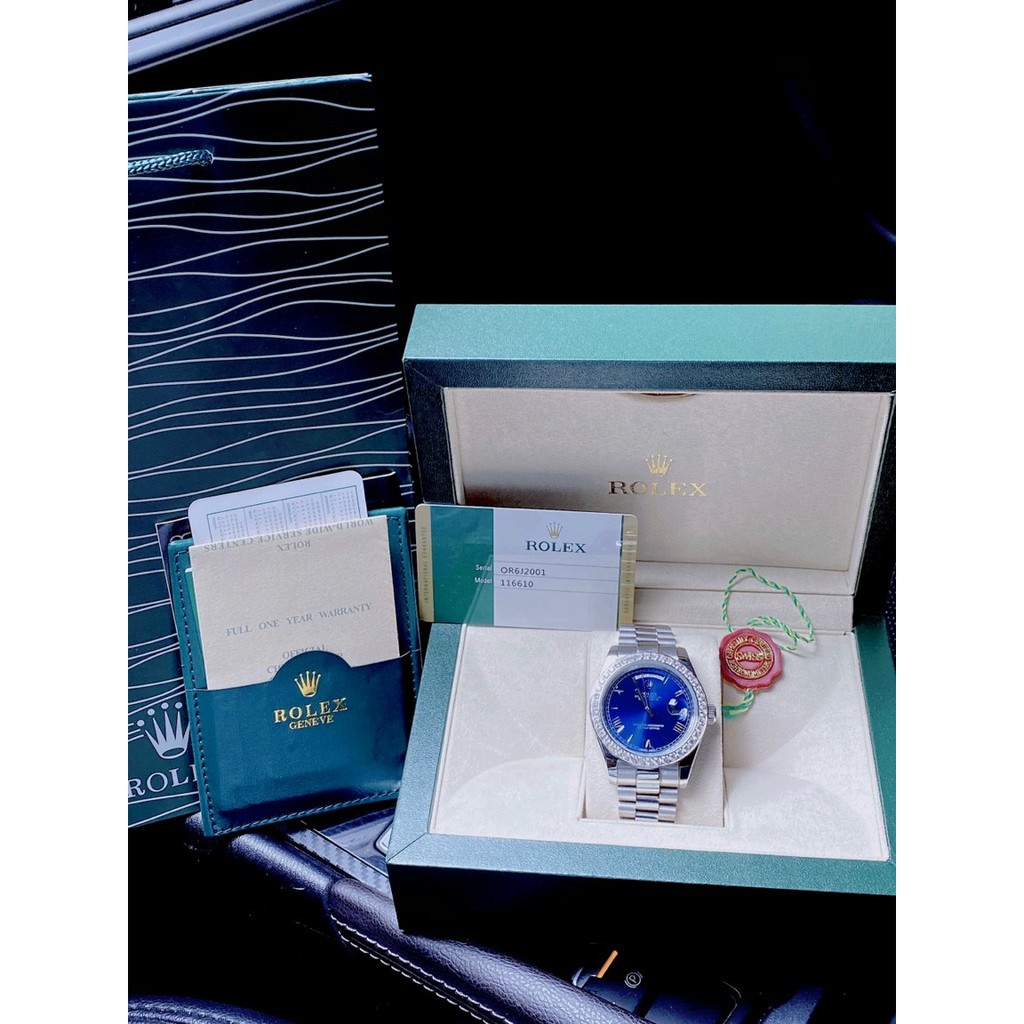 Đồng hồ nam chính hãng, đồng hồ đeo tay nam ROLEX full box siêu đẳng cấp, viền xoàn kính Sapphire cực kỳ sang trọng