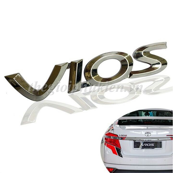 Logo chữ VIOS 3D nổi dán trang trí xe Toyota Vios