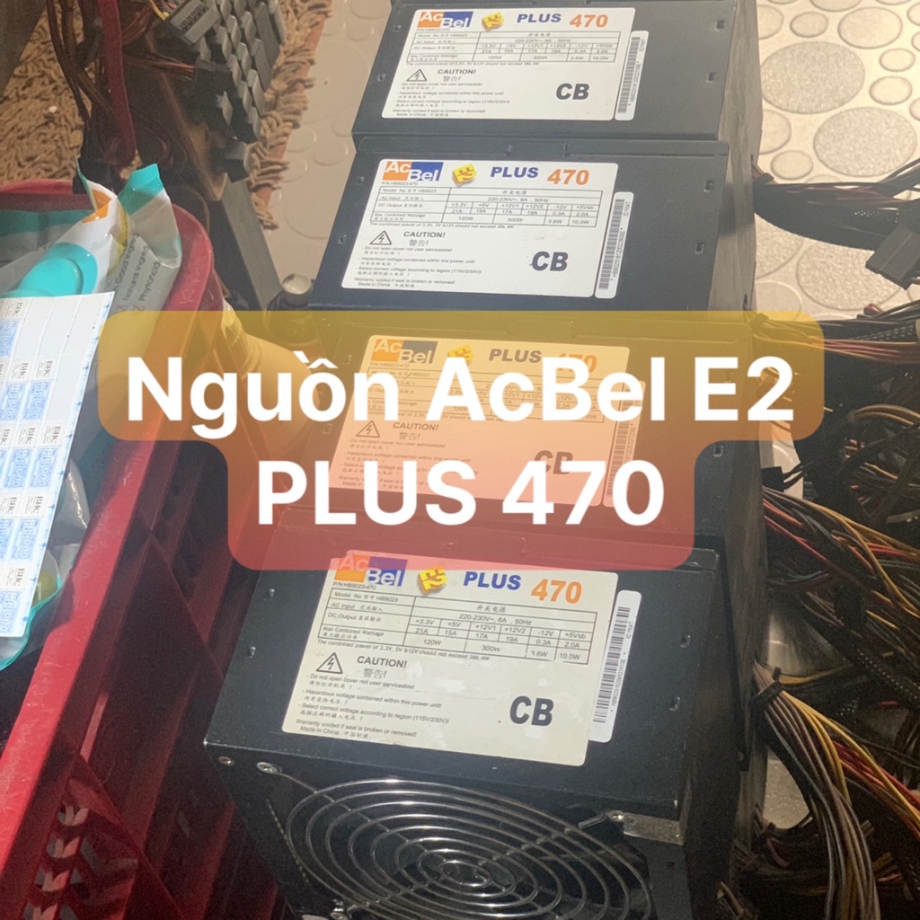 UPS N Guồn AcBel E2 FLUS 470 Có 8P vga và 8P Cpu, Dây Rất Dài Màu Đen - Vi Tính Bắc Hải
