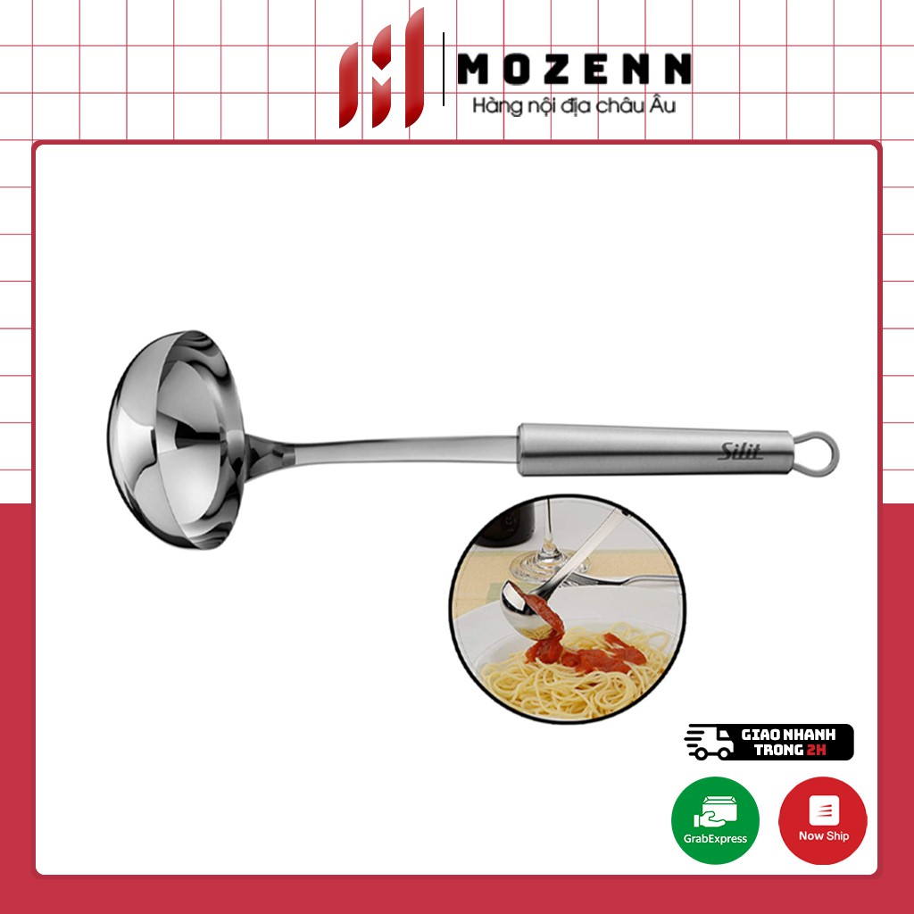 Muôi múc canh Silit Inox Suppenschöpfer 30cm tay cầm cách nhiệt [nhập Đức chính hãng]