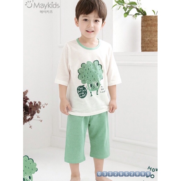 Bộ quần áo trẻ em súp lơ xanh Maykids Korea