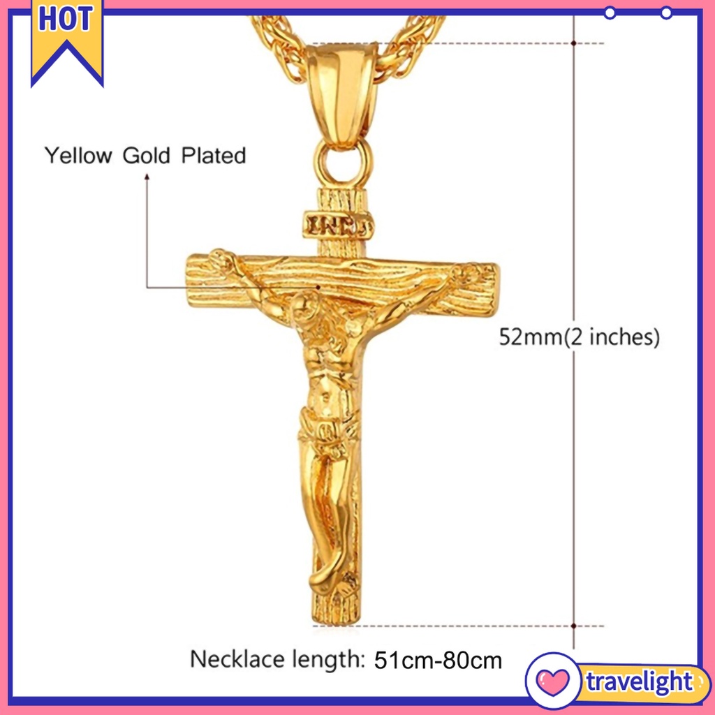 Vòng cổ bằng thép không gỉ mặt thánh giá thời trang cho nam