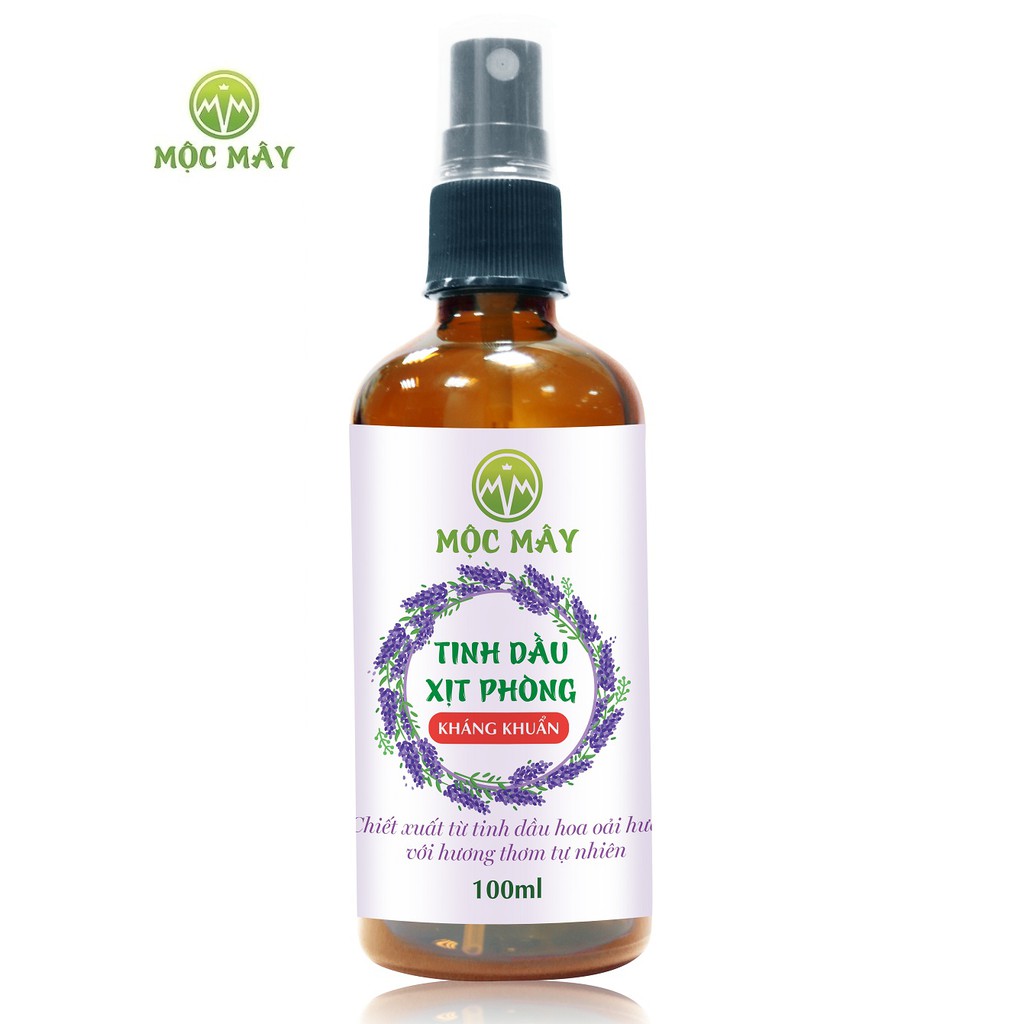 Tinh dầu xịt phòng oải hương (lavender) 100ml Mộc Mây công dụng đuổi muỗi, diệt khuẩn, khử mùi, thơm phòng...