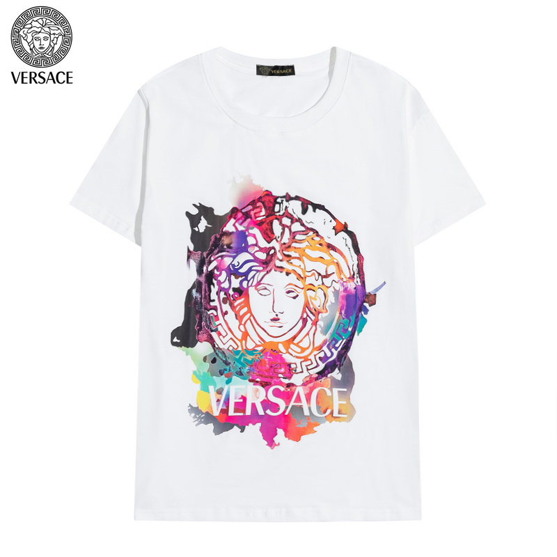 VERSACE Áo Thun Ngắn Tay In Chữ 100% Cotton 2021