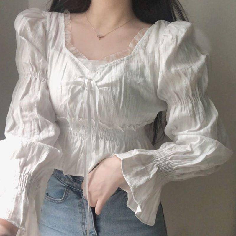 Áo Sơ Mi Ngắn Tay Dài Phong Cách Hàn Quốc Dành Cho Nữ