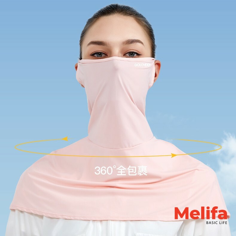 Khăn trùm mặt chống nắng, bảo vệ mặt và cổ vai chống tia UV UPF50+ chất cotton lụa mã K0161 | BigBuy360 - bigbuy360.vn