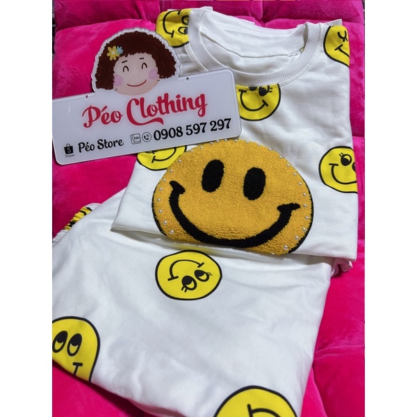 Bộ thể thao tay dài mặt cười siêu Hot hàng đẹp có ảnh thật