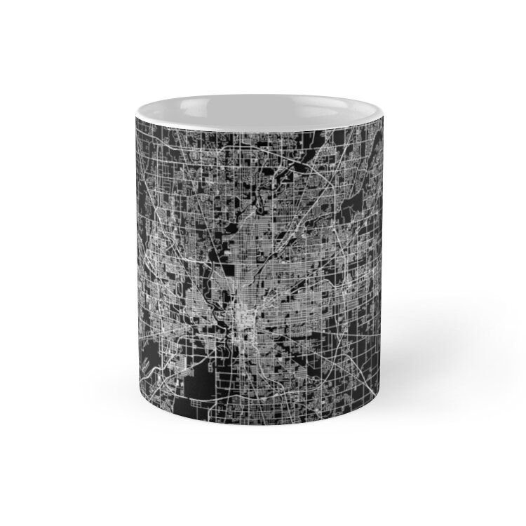 Cốc sứ in hình - Indianapolis Map Indiana Mug - MS937