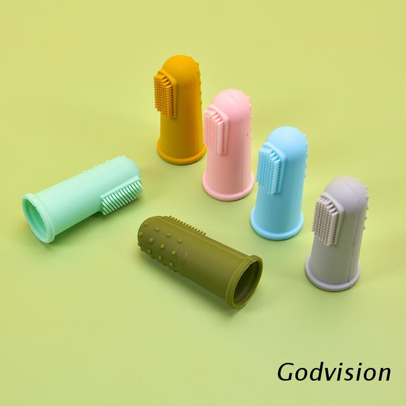[Hàng mới về] Bàn chải đánh răng đeo ngón tay chất liệu silicon cấp thực phẩm an toàn cho trẻ em