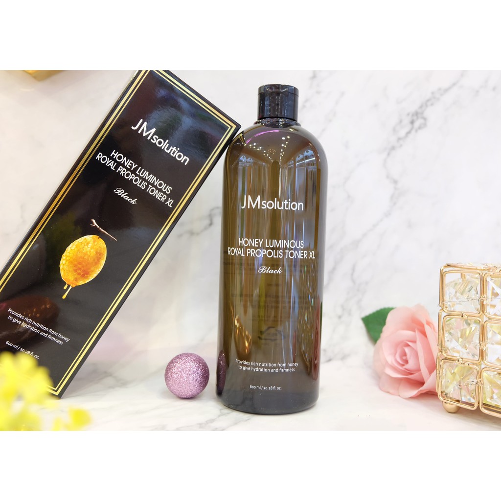 Nước Hoa Hồng JMsolution Ngừa Lão Hóa Da Chiết Xuất Mật Ong Honey Luminous Royal Propolis Toner XL Black 600ml