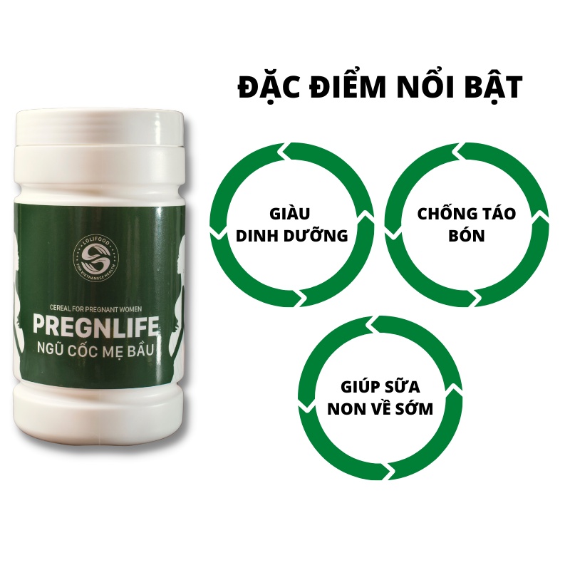 Ngũ cốc bà bầu Pregnlife cao cấp siêu dinh dưỡng mẹ dáng thon con tăng cân đều đặn NCB001