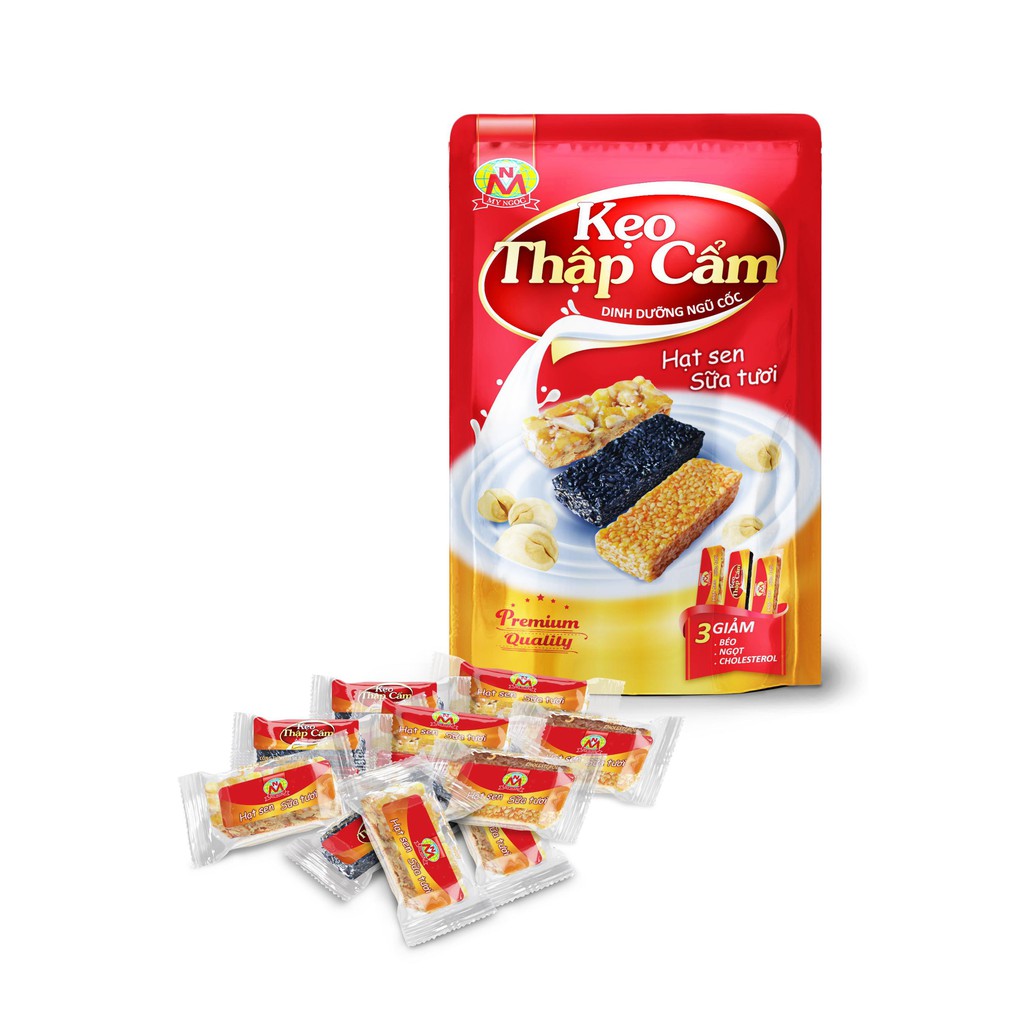 MỸ NGỌC _ 170g Kẹo THẬP CẨM HẠT SEN SỮA TƯƠI D170 - Cereal Candy with Milk 170g