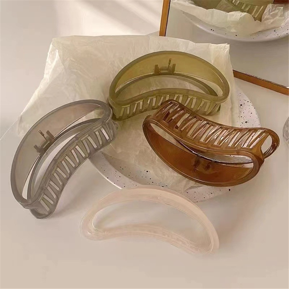 Kẹp Tóc Hình Bán Nguyệt Lớn Màu Sắc Dễ Thương Cho Nữ