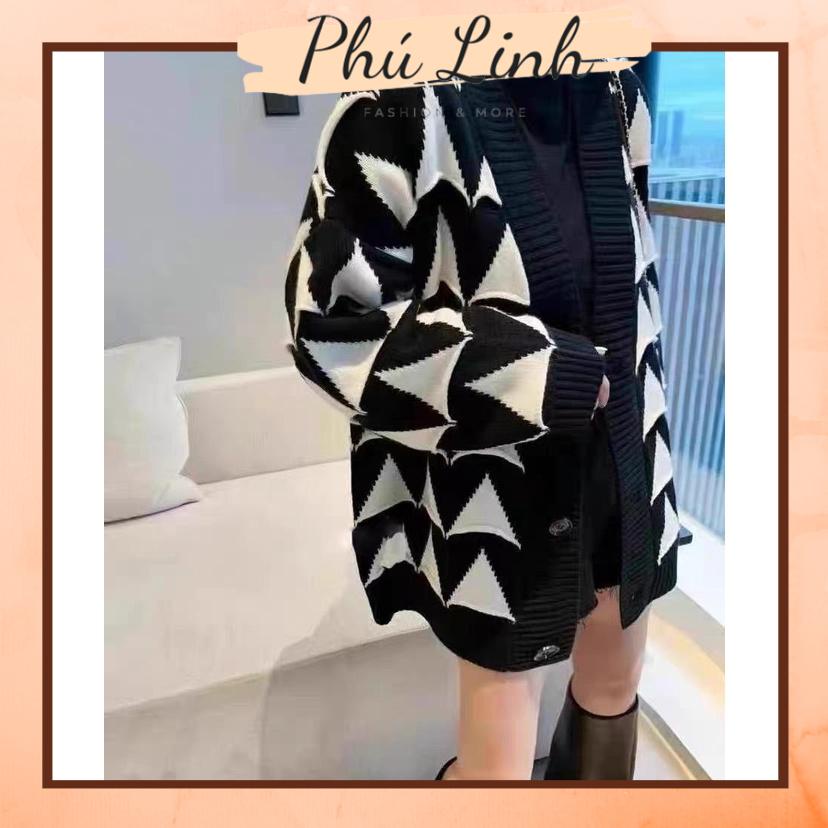 MS781 Áo khoác len cardigan tam giác nổi Quảng Châu cá tính