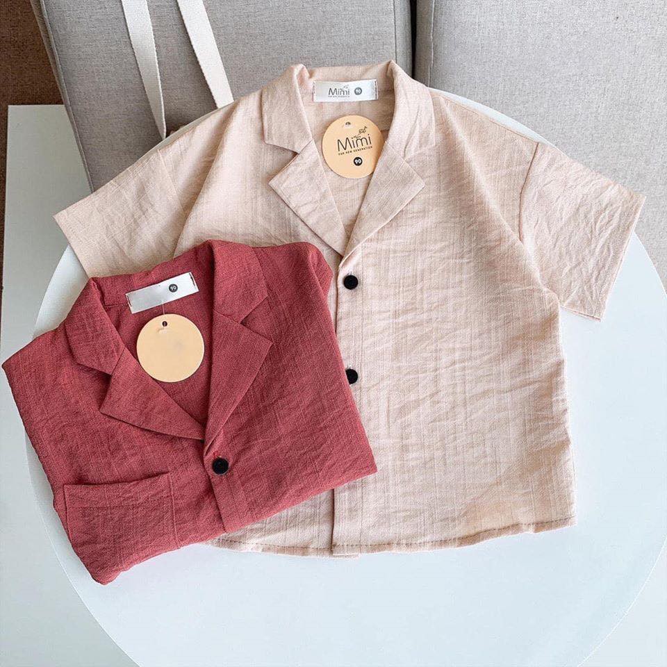 Bộ quần áo cho bé cổ vest phong cách.