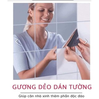 Set 16 miếng gương dẻo dán tường