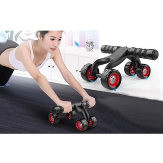 [BÁN CHẠY] Con lăn tập bụng 4 bánh kèm thảm tập cao cấp - con lăn 4 bánh